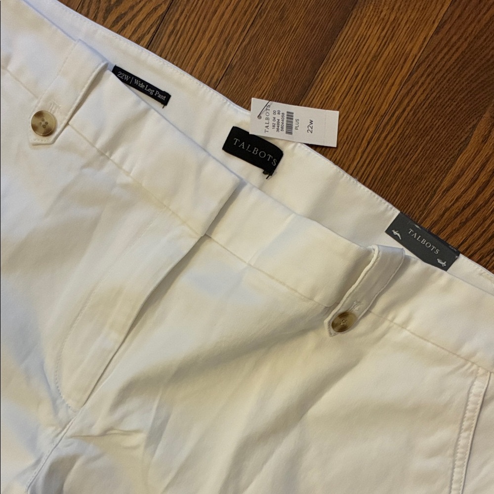 Talbots Women's Wide Leg Pant in White, sz 22W, NWT - Picture 2 of 6